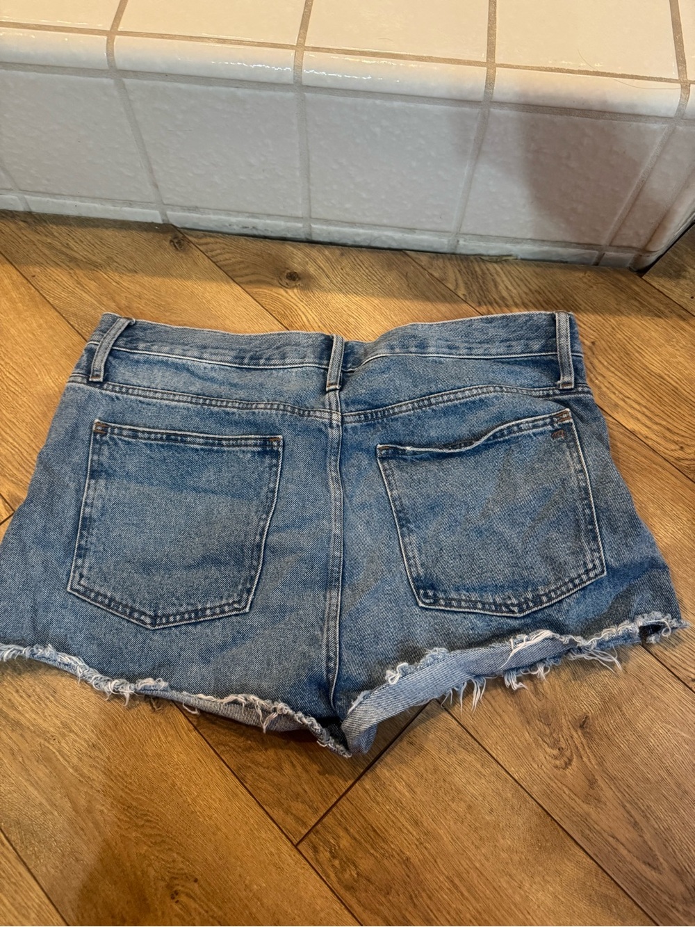 Madewell Light Blue Distressed Denim Cutoff Shorts - Picture 2 of 4